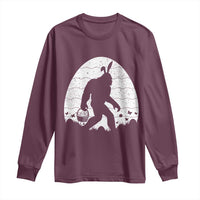Funny Bigfot Easter Long Sleeve Shirt Sasquatch Rabbit Night Stroll Moon Egg
