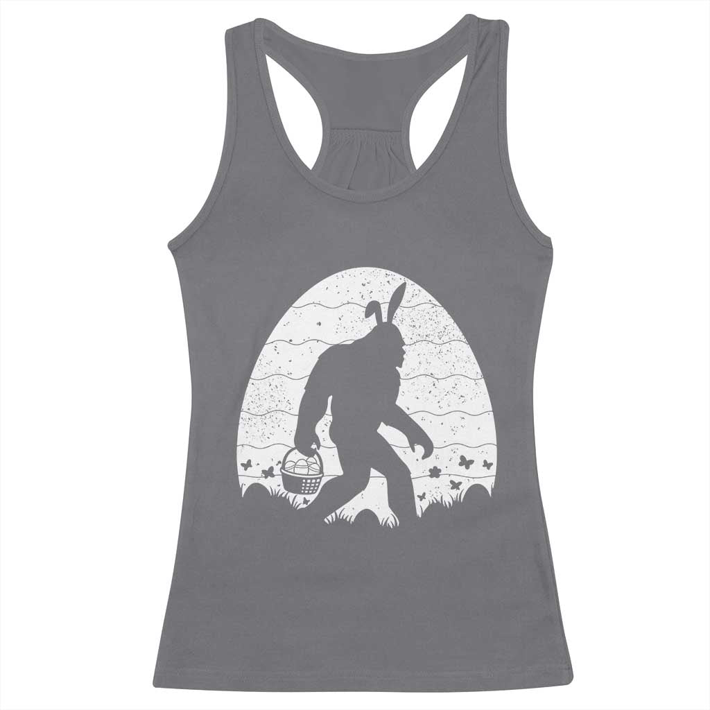 Funny Bigfot Easter Racerback Tank Top Sasquatch Rabbit Night Stroll Moon Egg