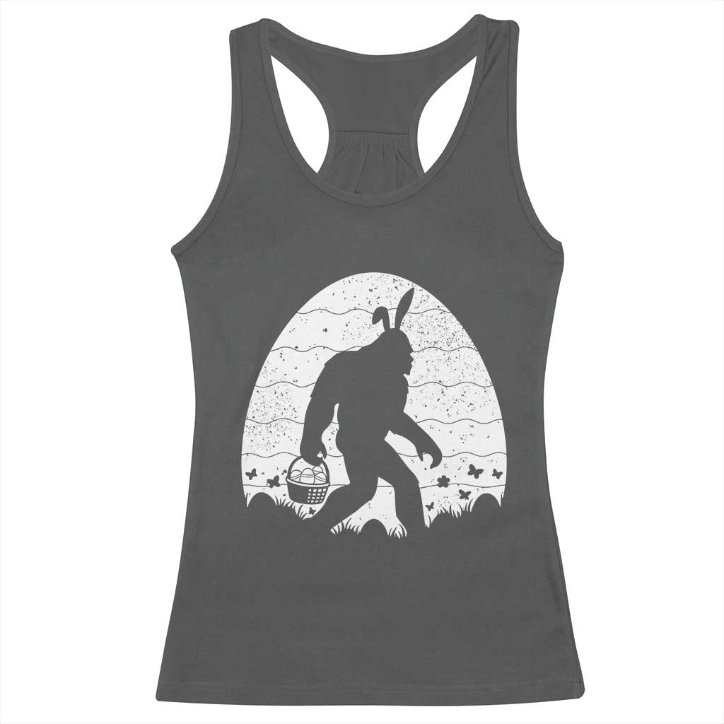 Funny Bigfot Easter Racerback Tank Top Sasquatch Rabbit Night Stroll Moon Egg