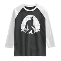 Funny Bigfot Easter Raglan Shirt Sasquatch Rabbit Night Stroll Moon Egg