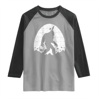 Funny Bigfot Easter Raglan Shirt Sasquatch Rabbit Night Stroll Moon Egg