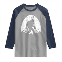 Funny Bigfot Easter Raglan Shirt Sasquatch Rabbit Night Stroll Moon Egg