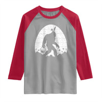 Funny Bigfot Easter Raglan Shirt Sasquatch Rabbit Night Stroll Moon Egg