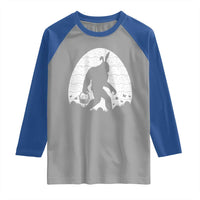 Funny Bigfot Easter Raglan Shirt Sasquatch Rabbit Night Stroll Moon Egg
