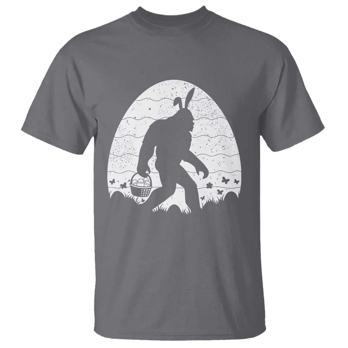 Funny Bigfot Easter T Shirt Sasquatch Rabbit Night Stroll Moon Egg