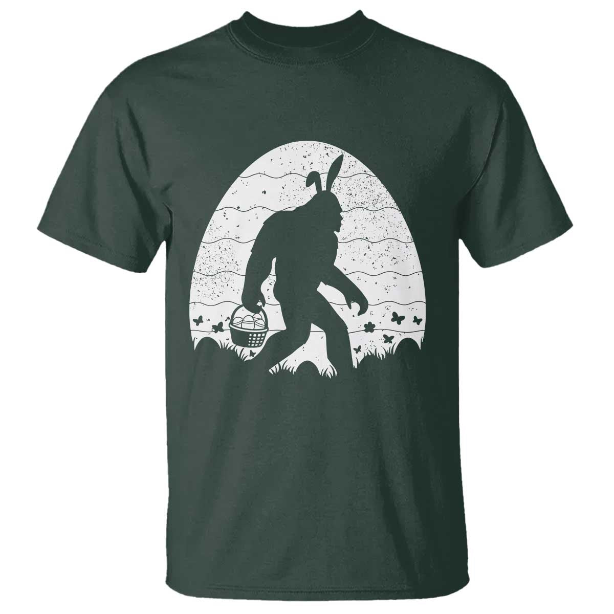 Funny Bigfot Easter T Shirt Sasquatch Rabbit Night Stroll Moon Egg