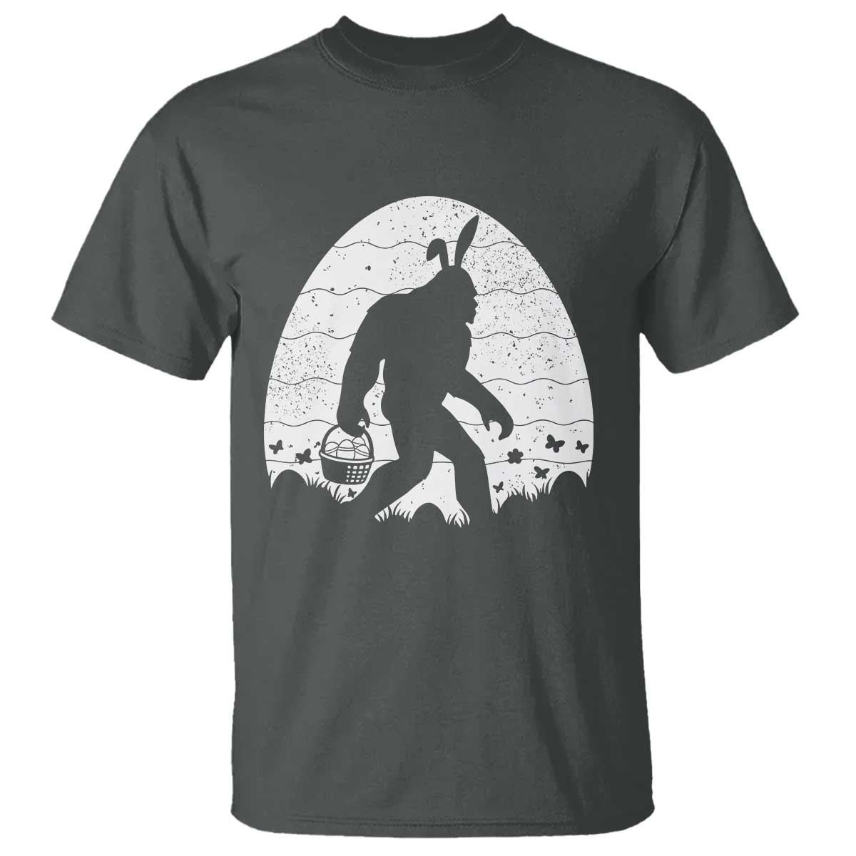 Funny Bigfot Easter T Shirt Sasquatch Rabbit Night Stroll Moon Egg