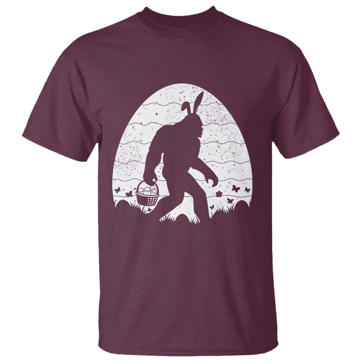 Funny Bigfot Easter T Shirt Sasquatch Rabbit Night Stroll Moon Egg