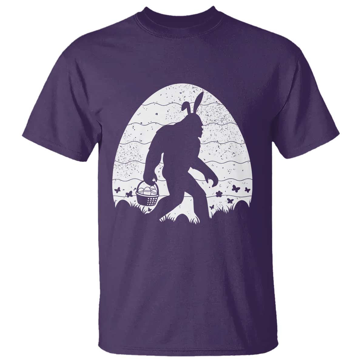 Funny Bigfot Easter T Shirt Sasquatch Rabbit Night Stroll Moon Egg