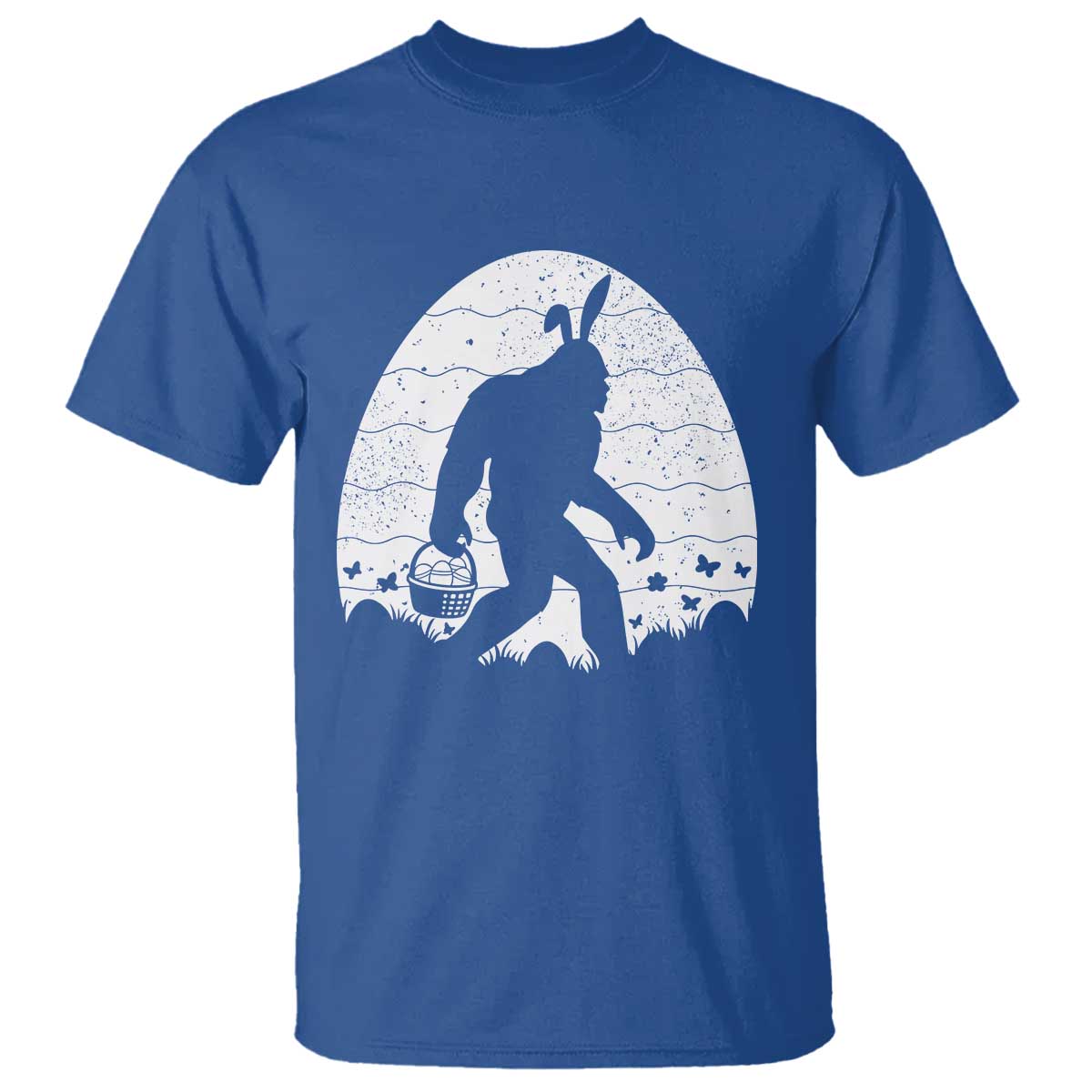 Funny Bigfot Easter T Shirt Sasquatch Rabbit Night Stroll Moon Egg