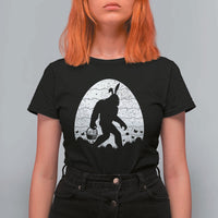 Funny Bigfot Easter T Shirt For Women Sasquatch Rabbit Night Stroll Moon Egg