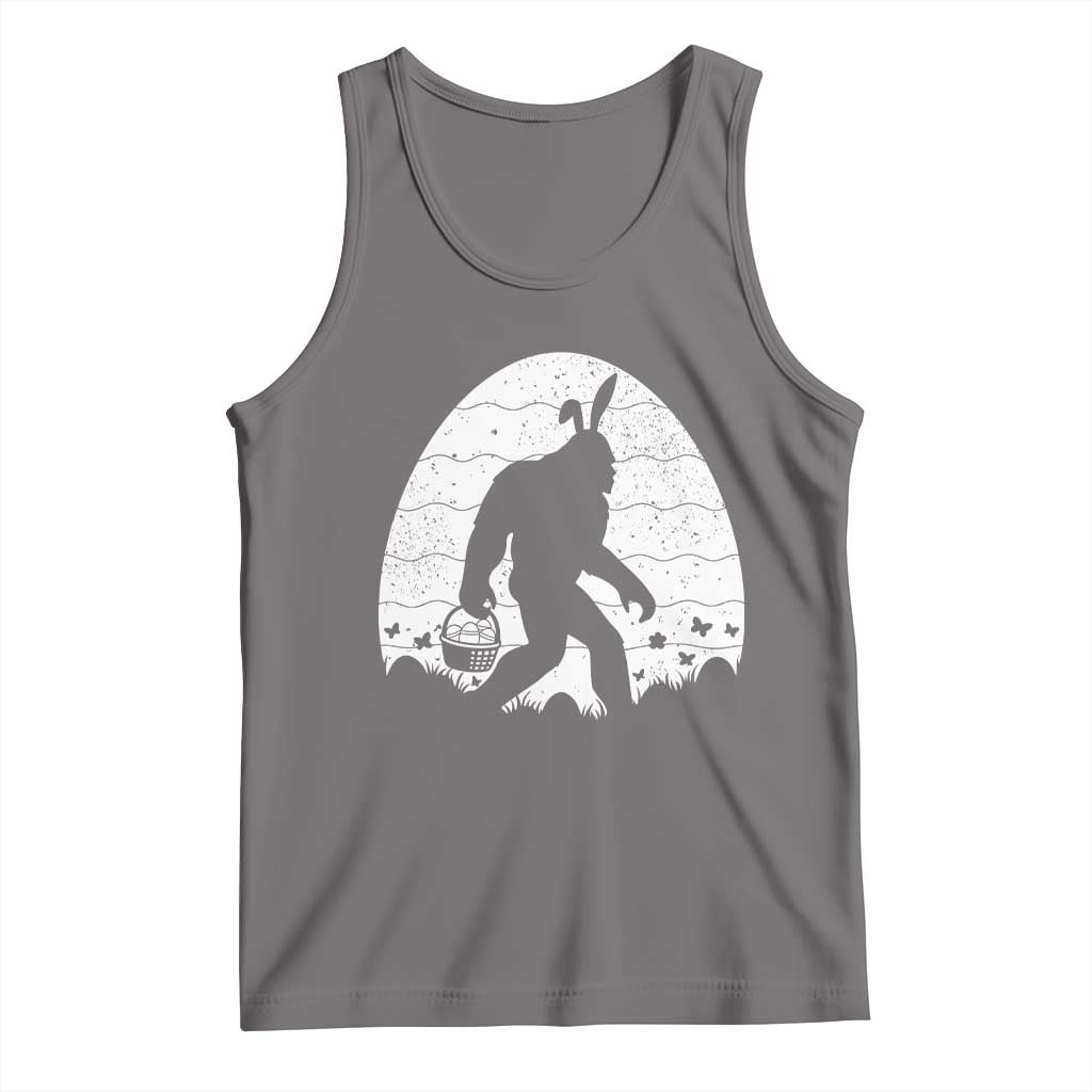 Funny Bigfot Easter Tank Top Sasquatch Rabbit Night Stroll Moon Egg