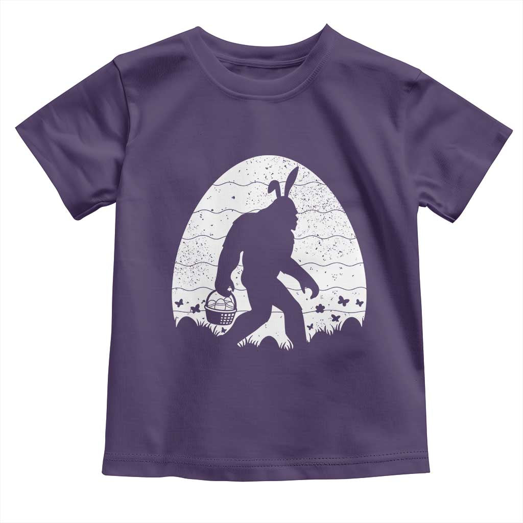 Funny Bigfot Easter Toddler T Shirt Sasquatch Rabbit Night Stroll Moon Egg