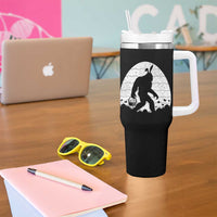 Funny Bigfot Easter Tumbler With Handle Sasquatch Rabbit Night Stroll Moon Egg
