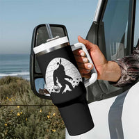 Funny Bigfot Easter Tumbler With Handle Sasquatch Rabbit Night Stroll Moon Egg