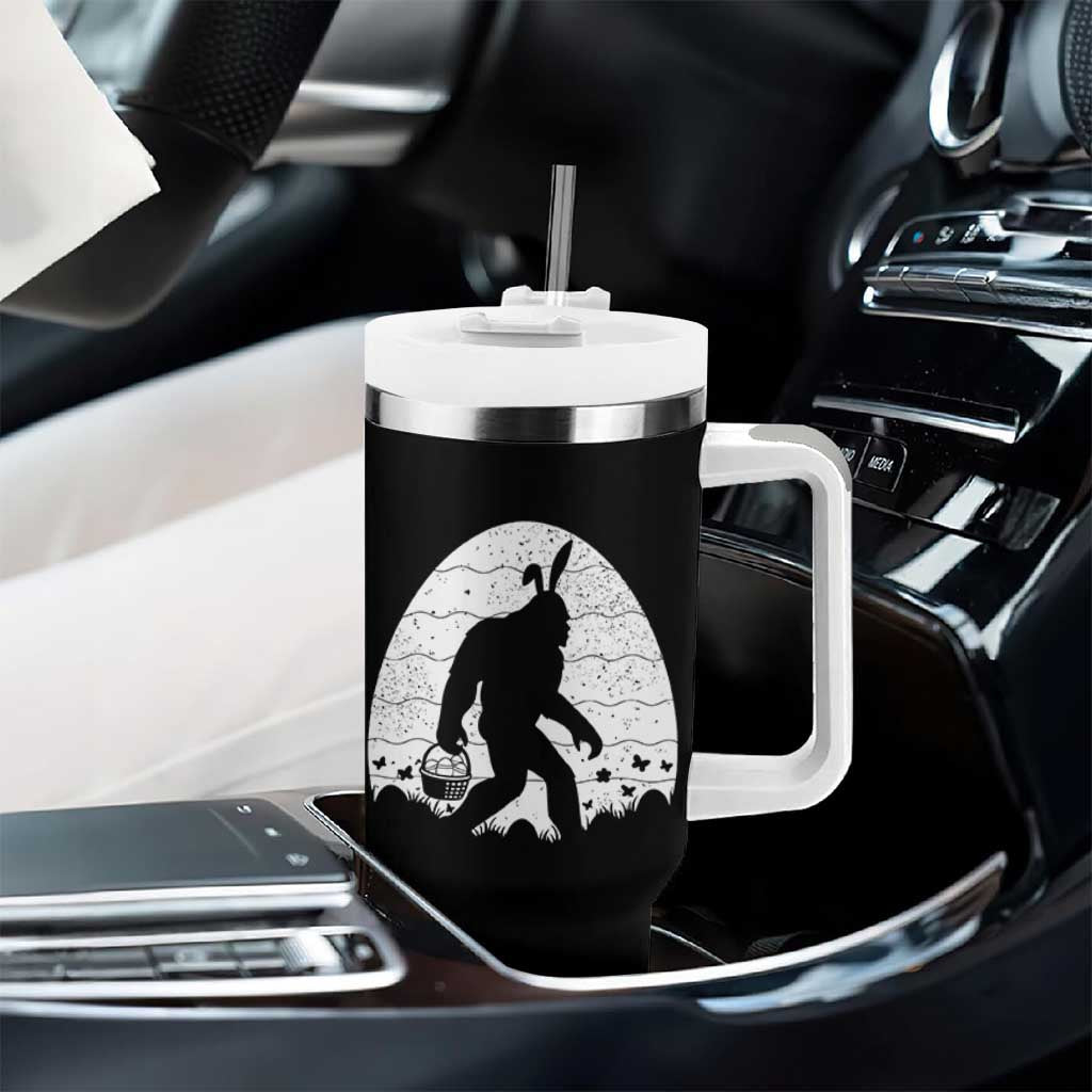Funny Bigfot Easter Tumbler With Handle Sasquatch Rabbit Night Stroll Moon Egg