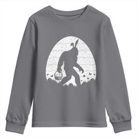 Funny Bigfot Easter Youth Sweatshirt Sasquatch Rabbit Night Stroll Moon Egg