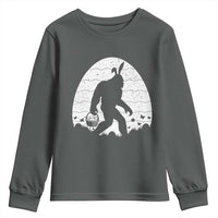 Funny Bigfot Easter Youth Sweatshirt Sasquatch Rabbit Night Stroll Moon Egg