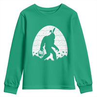 Funny Bigfot Easter Youth Sweatshirt Sasquatch Rabbit Night Stroll Moon Egg