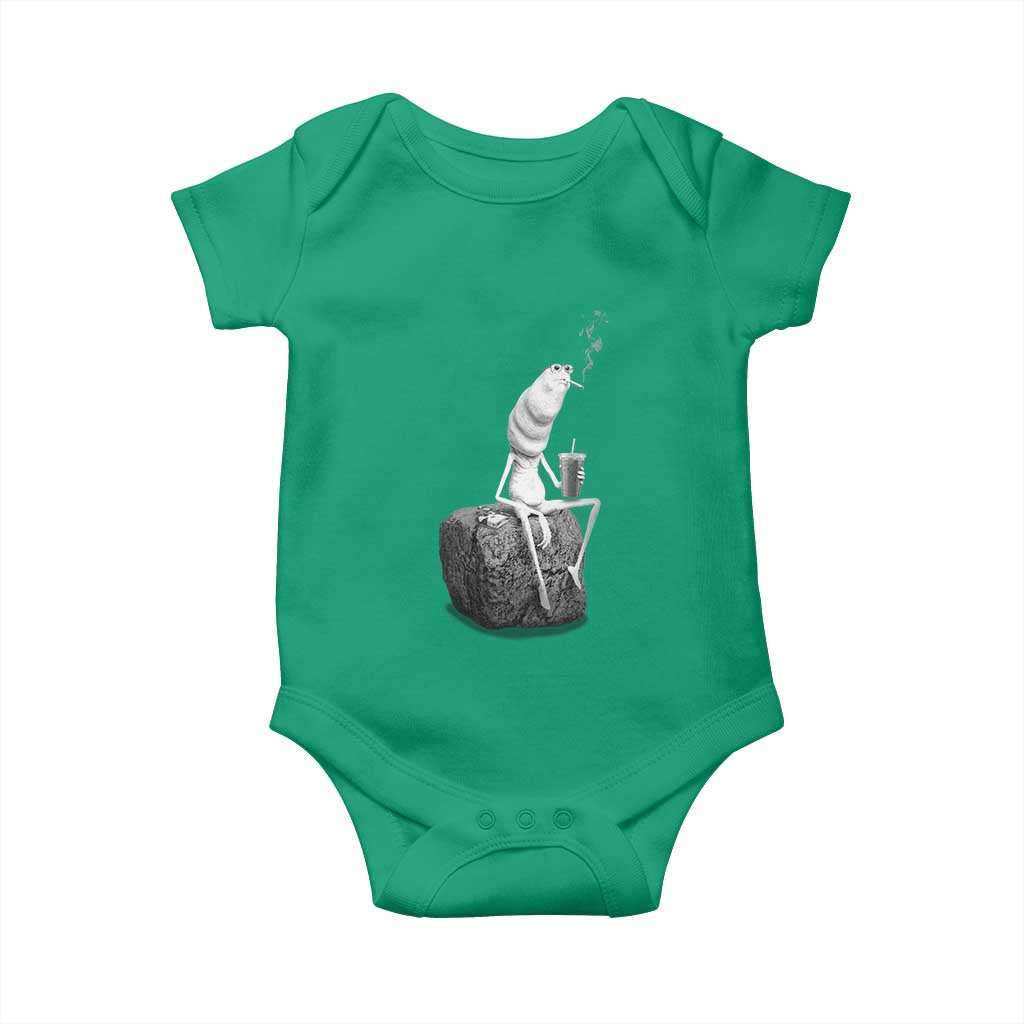 Marcus The Worm Diet Coke Baby Onesie Funny Drinking and Smoking Meme