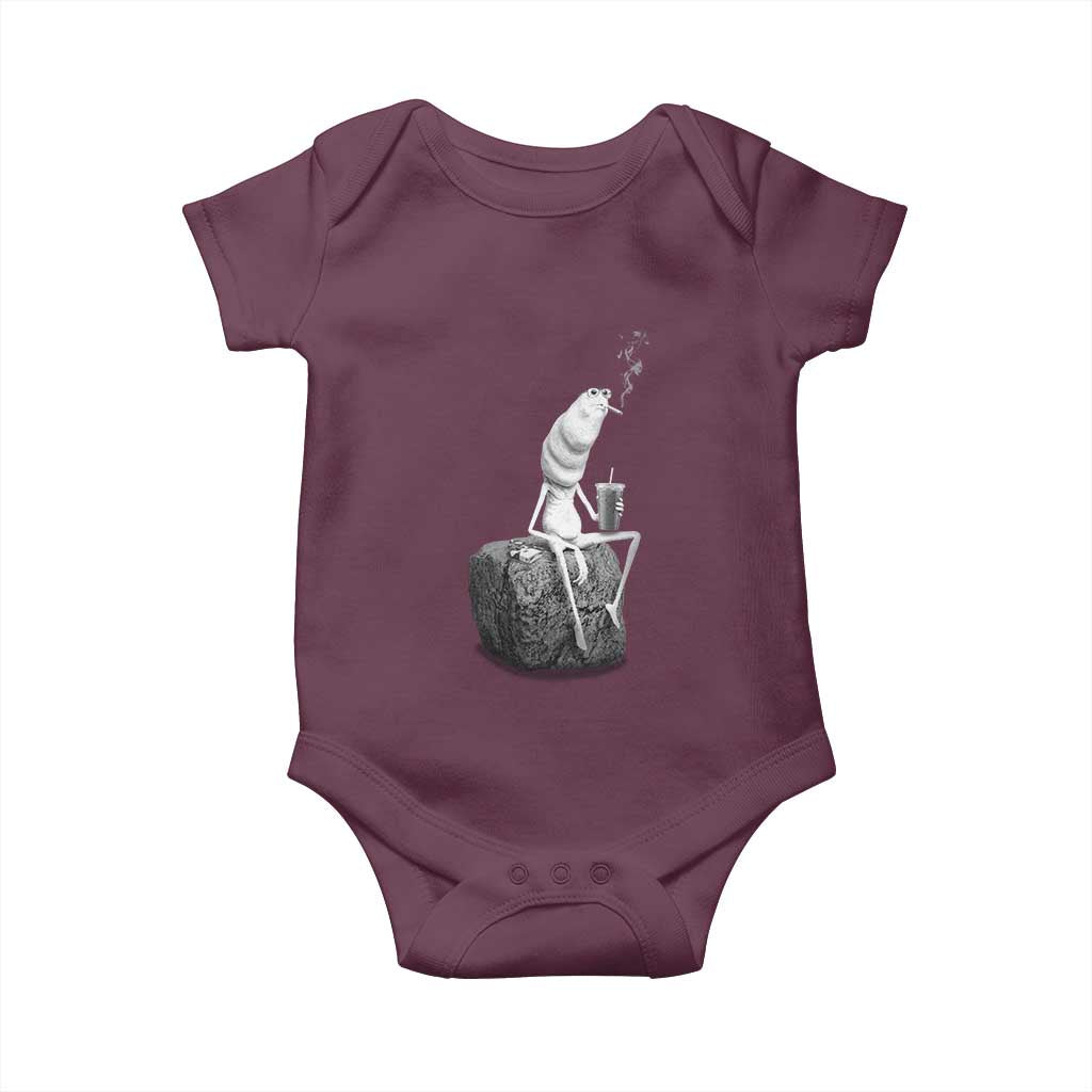 Marcus The Worm Diet Coke Baby Onesie Funny Drinking and Smoking Meme
