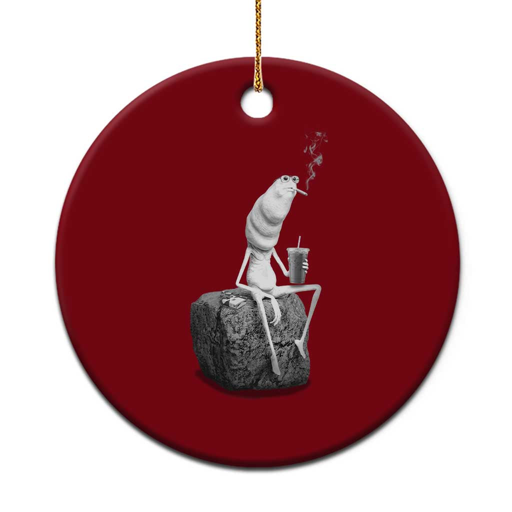 Marcus The Worm Diet Coke Ceramic Ornament Funny Drinking and Smoking Meme