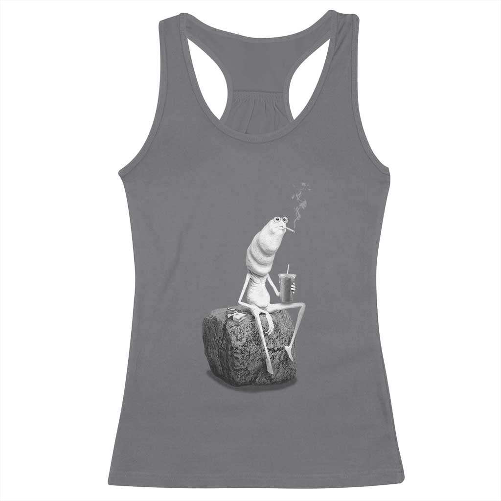 Marcus The Worm Diet Coke Racerback Tank Top Funny Drinking and Smoking Meme