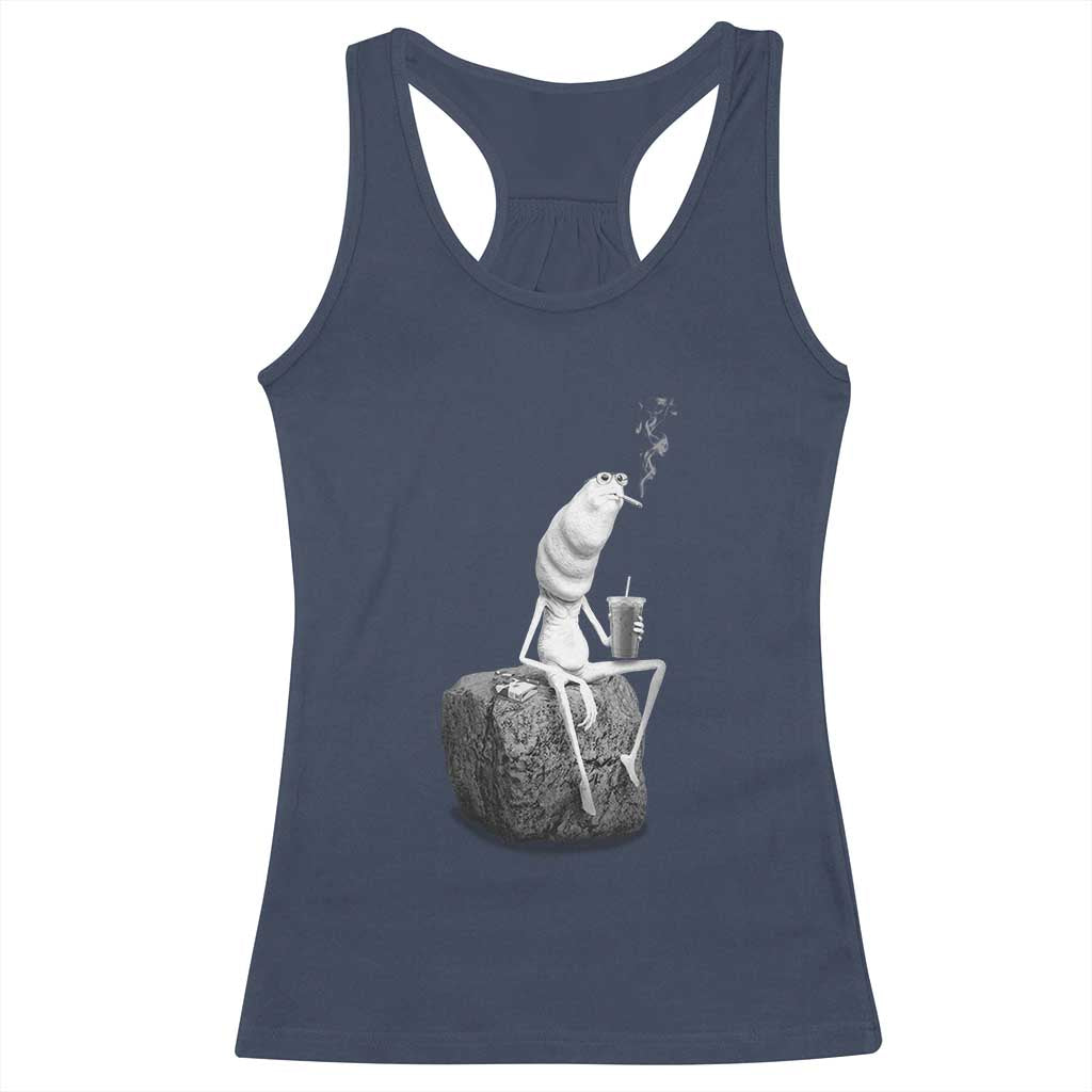 Marcus The Worm Diet Coke Racerback Tank Top Funny Drinking and Smoking Meme