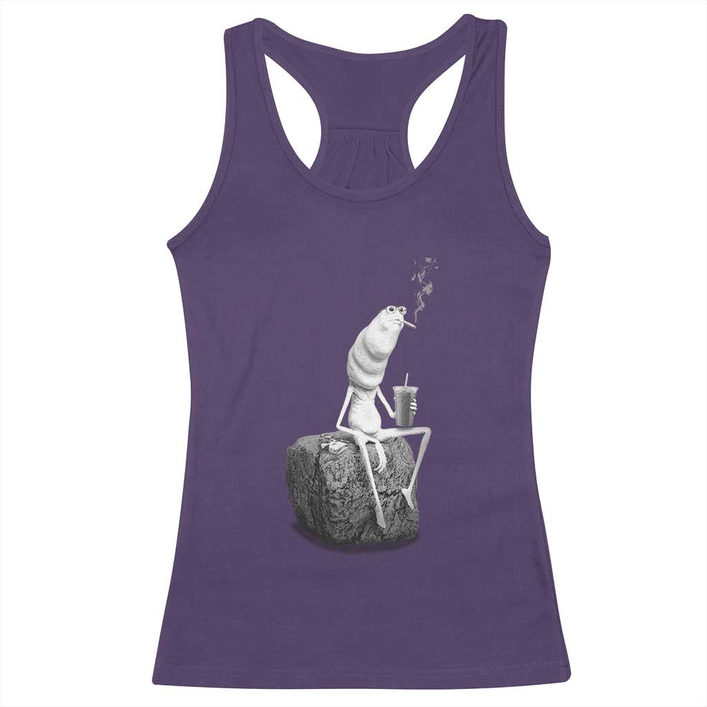 Marcus The Worm Diet Coke Racerback Tank Top Funny Drinking and Smoking Meme