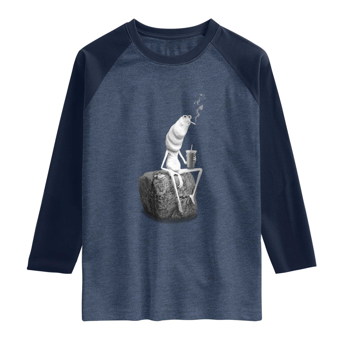Marcus The Worm Diet Coke Raglan Shirt Funny Drinking and Smoking Meme