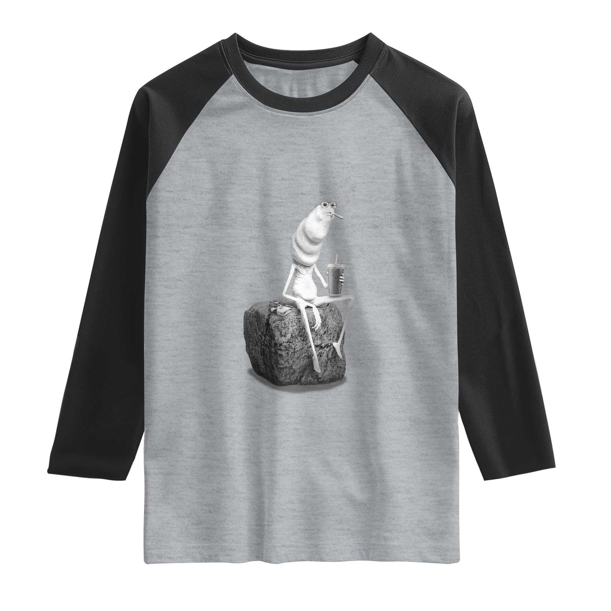 Marcus The Worm Diet Coke Raglan Shirt Funny Drinking and Smoking Meme