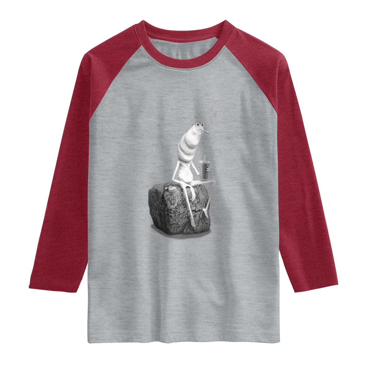 Marcus The Worm Diet Coke Raglan Shirt Funny Drinking and Smoking Meme