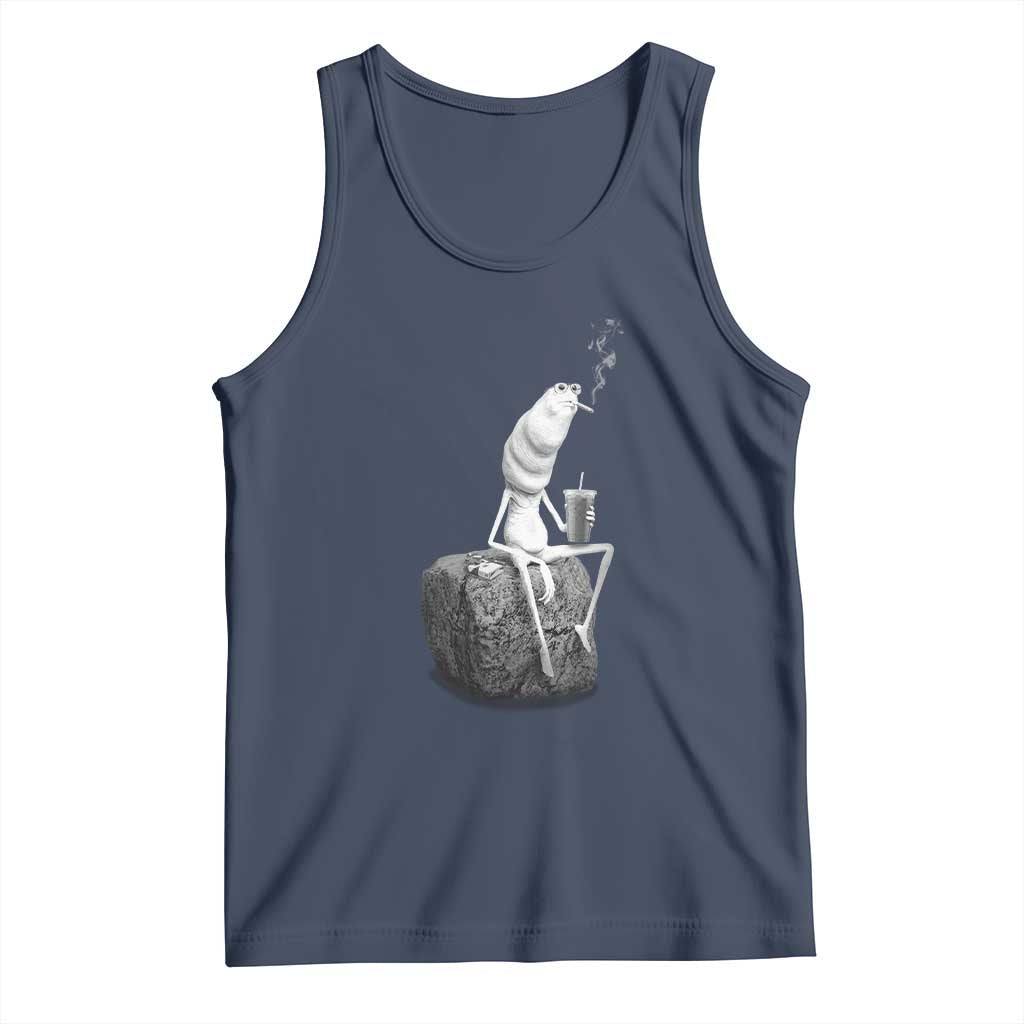 Marcus The Worm Drinking Iced Coffee Meme Tank Top TS14