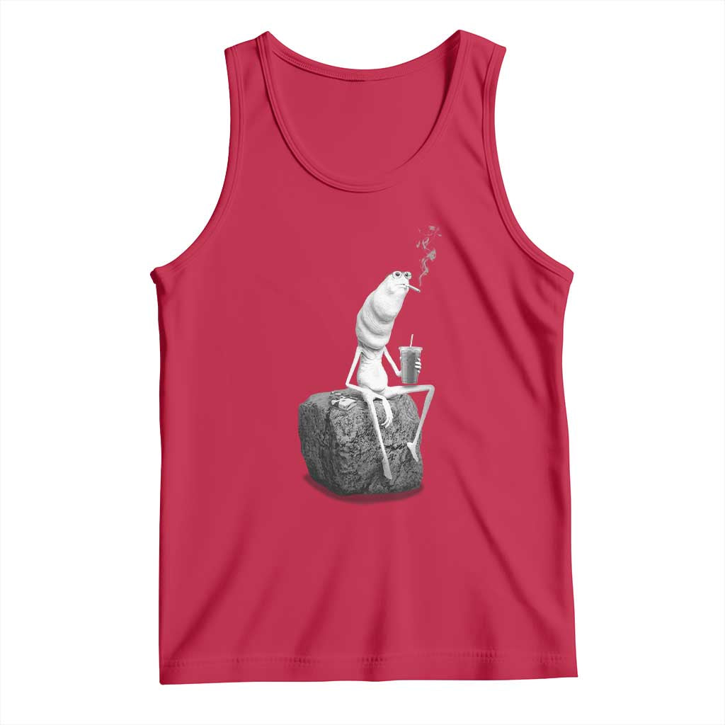 Marcus The Worm Drinking Iced Coffee Meme Tank Top TS14