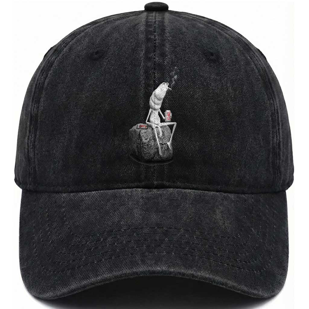 Marcus The Worm Diet Coke Washed Cotton Baseball Cap Funny Drinking and Smoking Meme