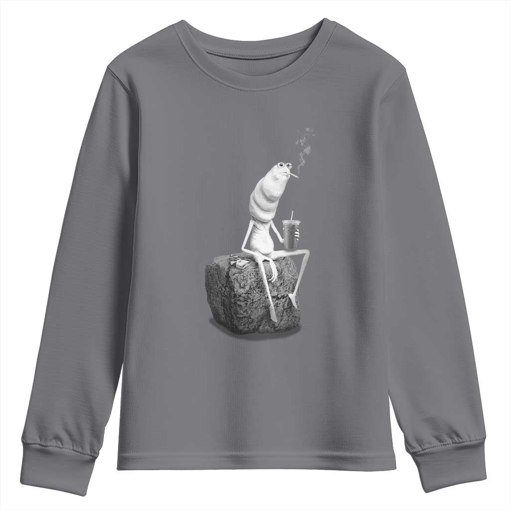 Marcus The Worm Diet Coke Youth Sweatshirt Funny Drinking and Smoking Meme