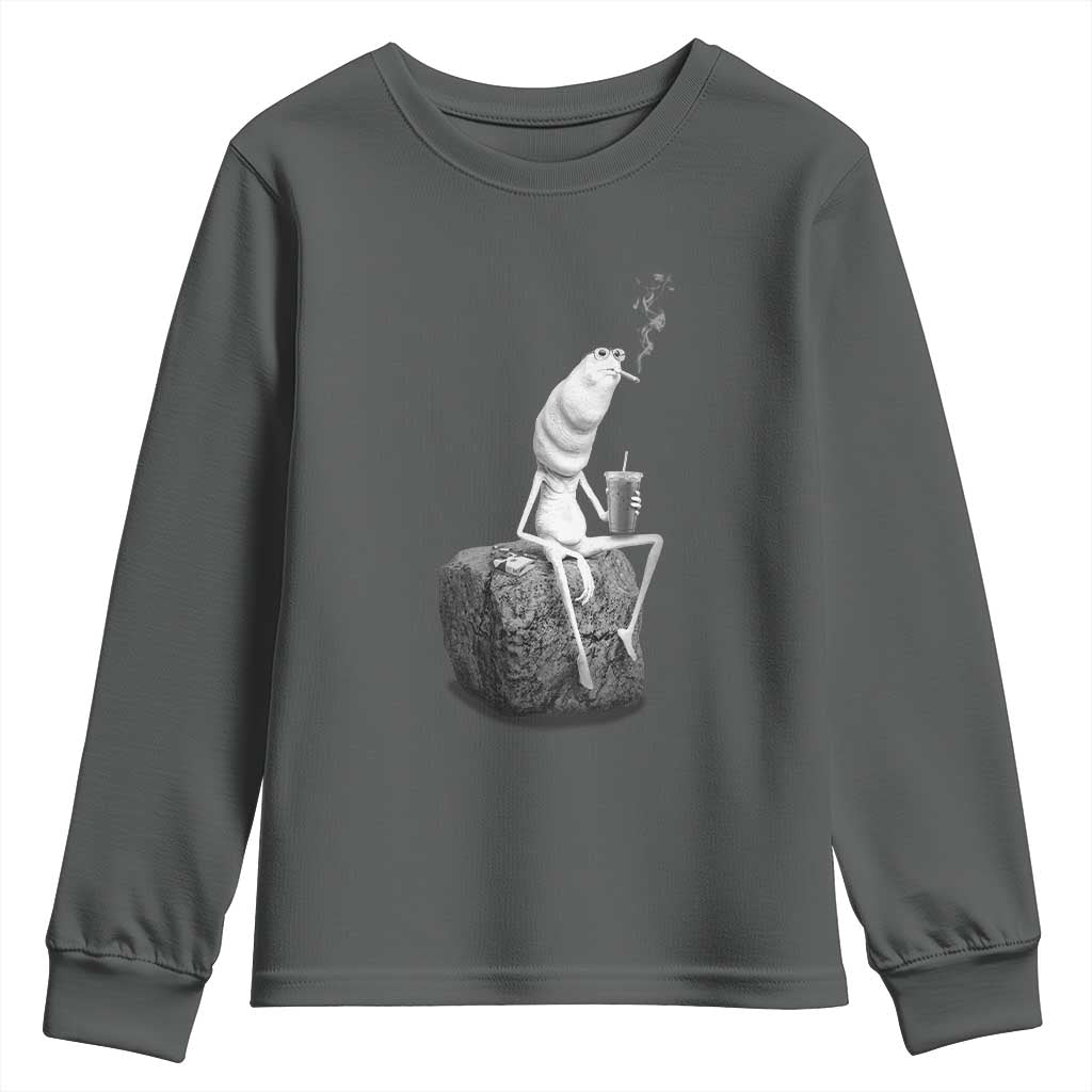 Marcus The Worm Diet Coke Youth Sweatshirt Funny Drinking and Smoking Meme