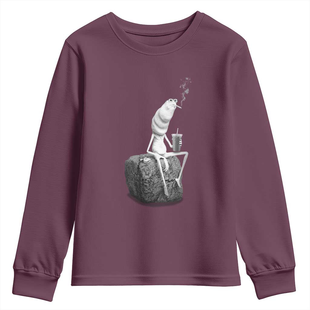 Marcus The Worm Diet Coke Youth Sweatshirt Funny Drinking and Smoking Meme