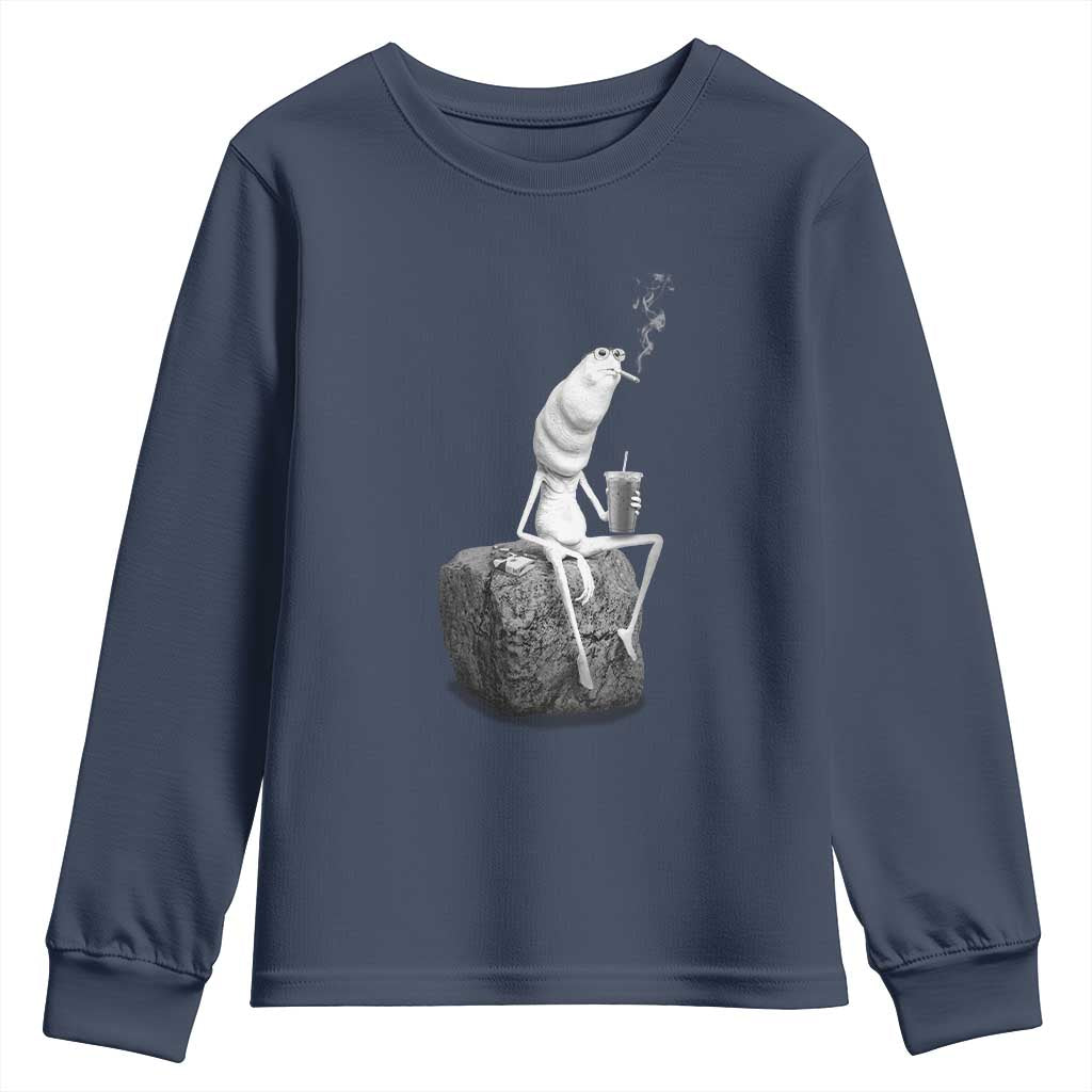 Marcus The Worm Diet Coke Youth Sweatshirt Funny Drinking and Smoking Meme