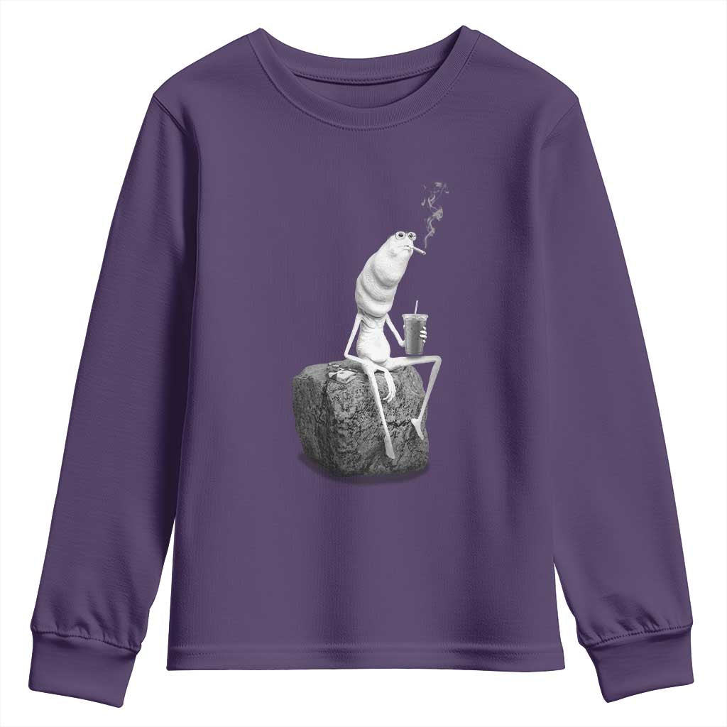 Marcus The Worm Diet Coke Youth Sweatshirt Funny Drinking and Smoking Meme