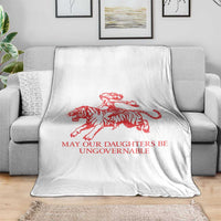 May Our Daughters Be Ungovernable Throw Blanket Vintage Cowgirl Hell Cat Women Empowerment