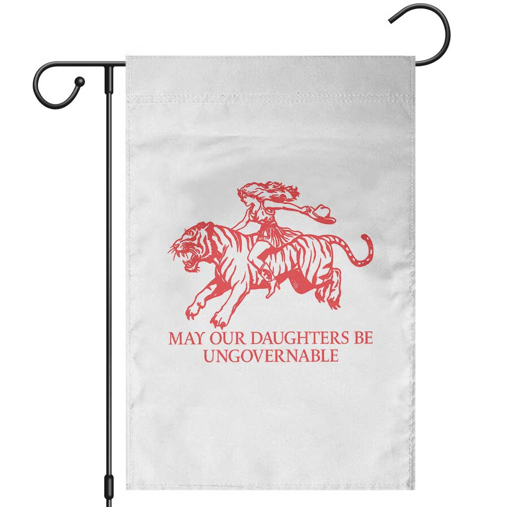May Our Daughters Be Ungovernable Garden Flag Vintage Cowgirl Hell Cat Women Empowerment