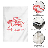 May Our Daughters Be Ungovernable Garden Flag Vintage Cowgirl Hell Cat Women Empowerment