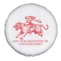 May Our Daughters Be Ungovernable Spare Tire Cover Vintage Cowgirl Hell Cat Women Empowerment