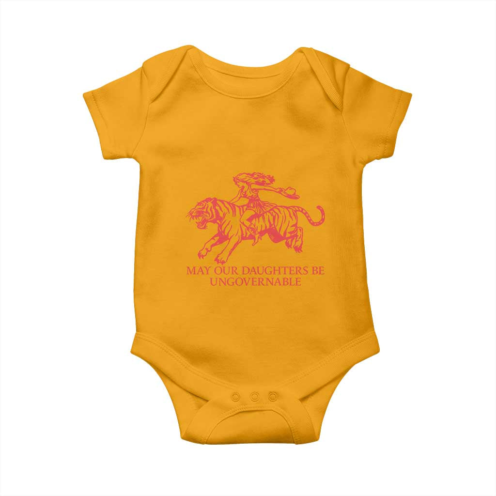 May Our Daughters Be Ungovernable Baby Onesie Vintage Cowgirl Hell Cat Women Empowerment