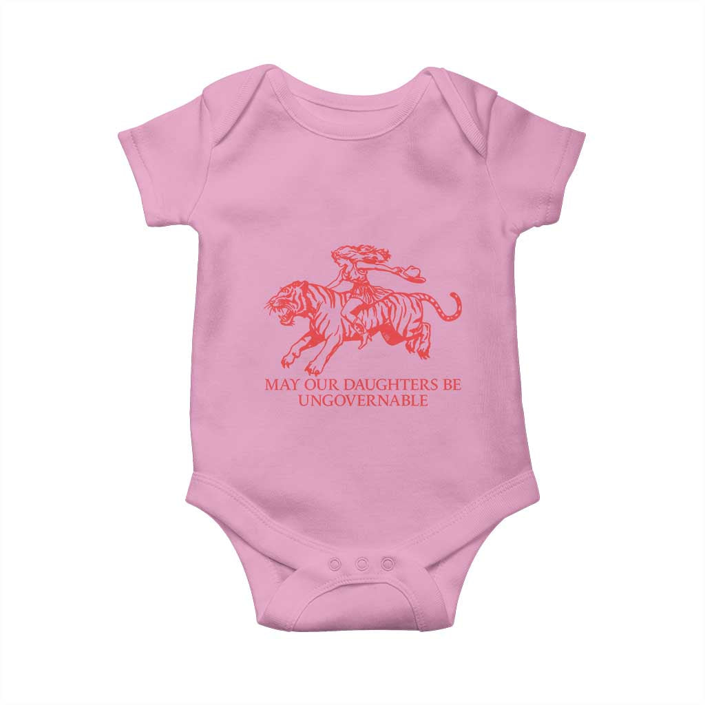 May Our Daughters Be Ungovernable Baby Onesie Vintage Cowgirl Hell Cat Women Empowerment