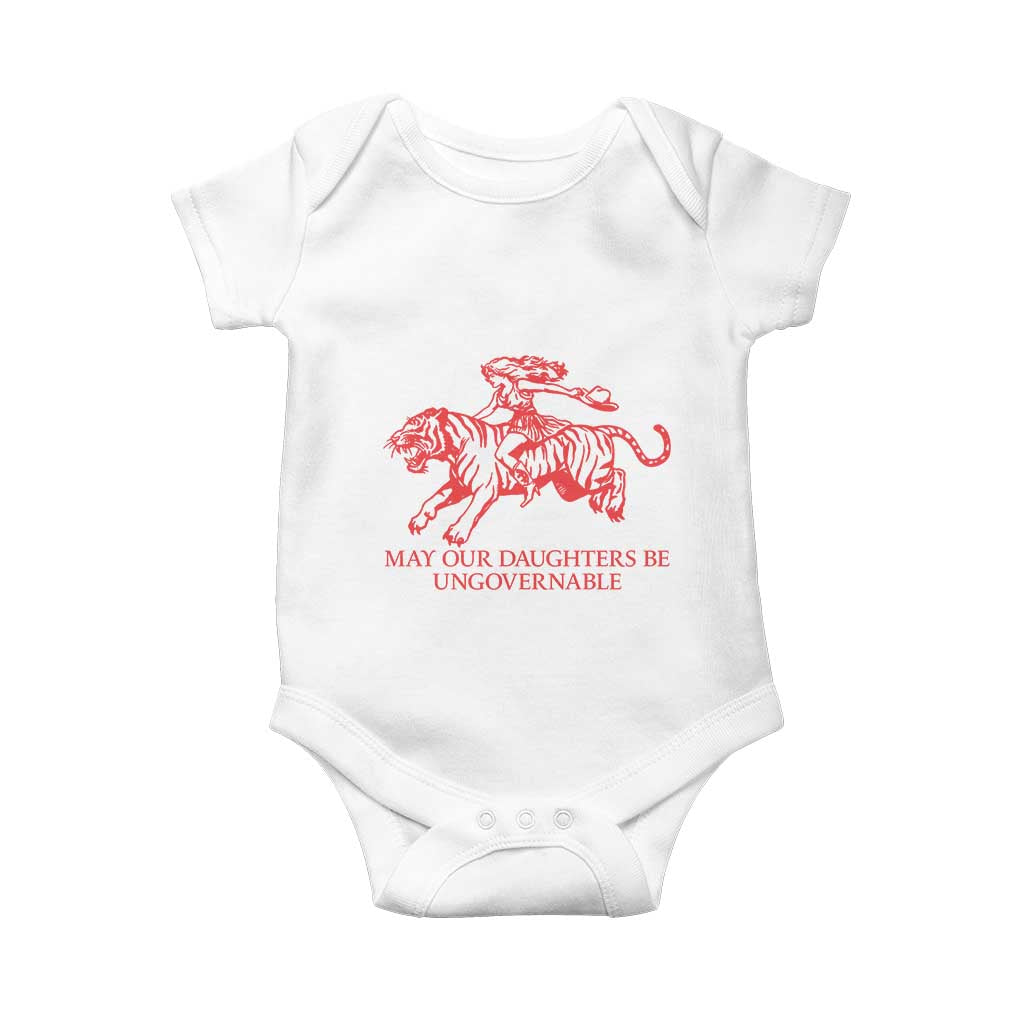 May Our Daughters Be Ungovernable Baby Onesie Vintage Cowgirl Hell Cat Women Empowerment