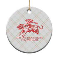 May Our Daughters Be Ungovernable Ceramic Ornament Vintage Cowgirl Hell Cat Women Empowerment