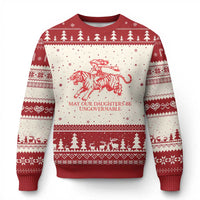 May Our Daughters Be Ungovernable Ugly Christmas Sweater Vintage Cowgirl Hell Cat Women Empowerment