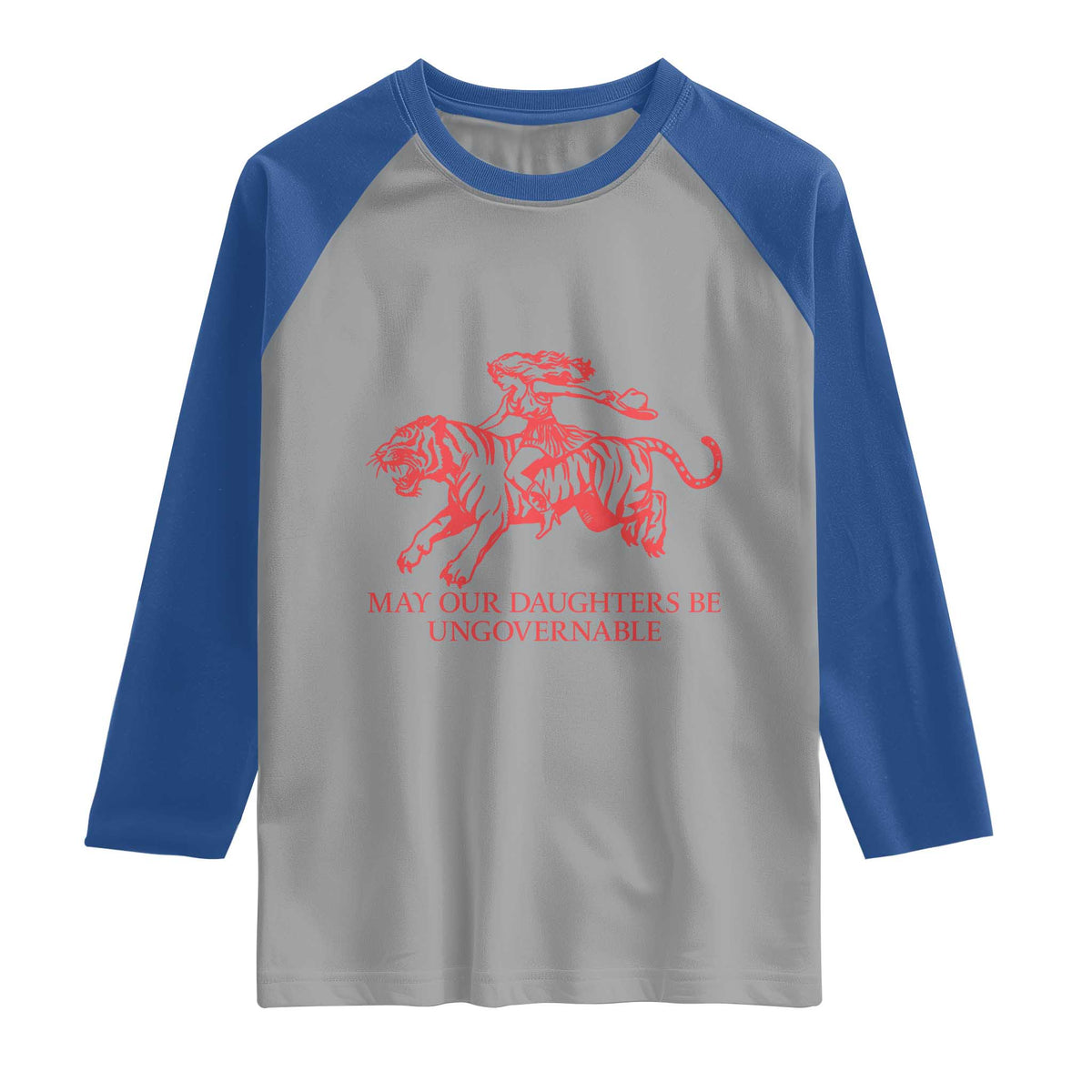 May Our Daughters Be Ungovernable Raglan Shirt Vintage Cowgirl Hell Cat Women Empowerment